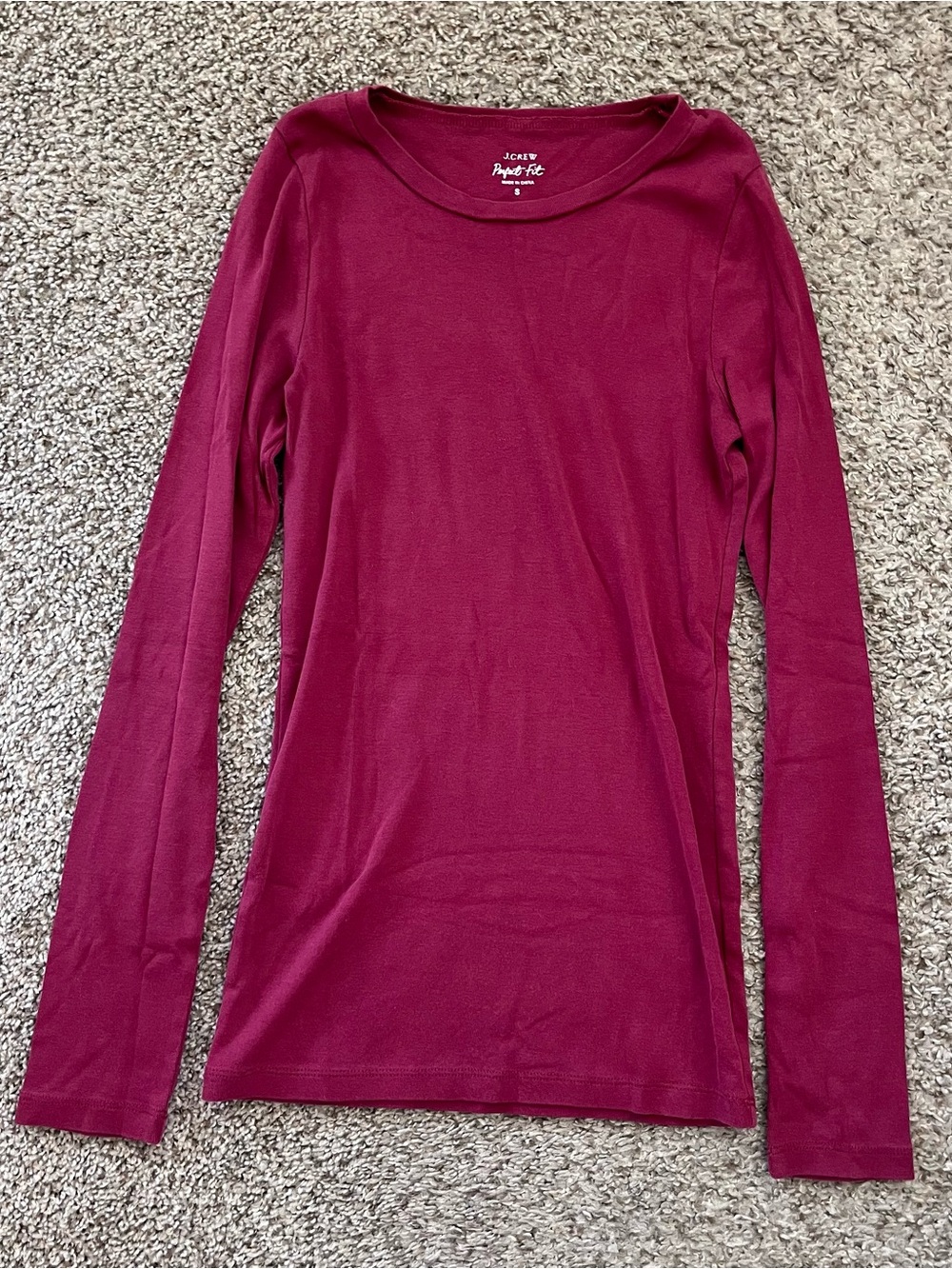 J. Crew Long Sleeve Tee in Berry